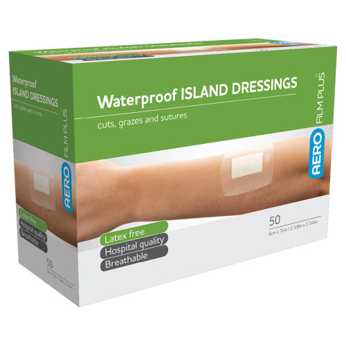 Aerofilm Plus Waterproof Island Dressing 6 x 7cm Box of 50