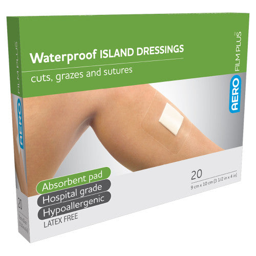 Aerofilm Plus Waterproof Island Dressing 9 x 10cm Box of 20