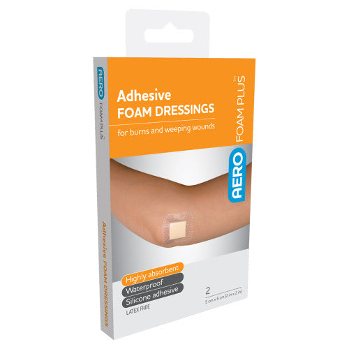 Aerofoam Plus Adhesive Foam Dressings 5 x 5cm Box of 2