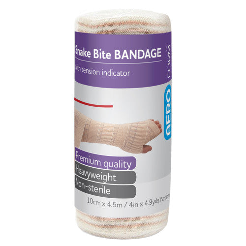 Aeroform Short Snake Bite Bandage with Indicator 10cm x 4.5m Wrap of 12