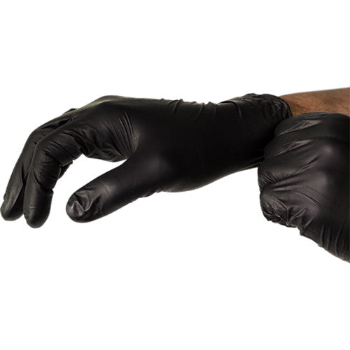 Aeroglove Large Black Nitrile Powder-Free Gloves Pair of 2 Pack of 10