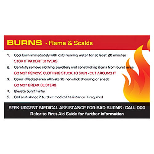 Aeroguide Burns First Aid Card Pack of 10
