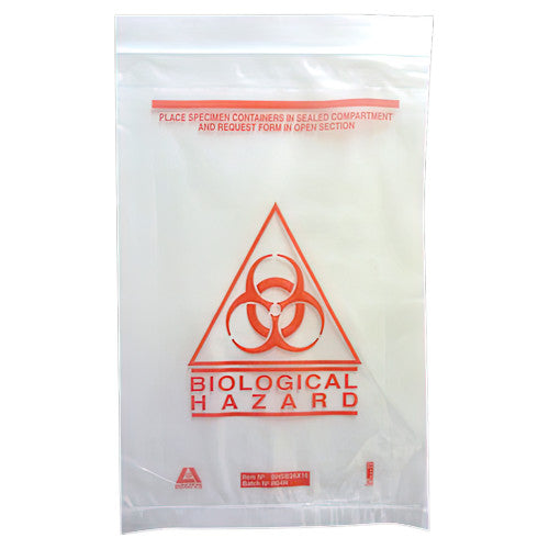 Aerohazard Biohazard Waste Bag 255 x 160mm Pack of 50