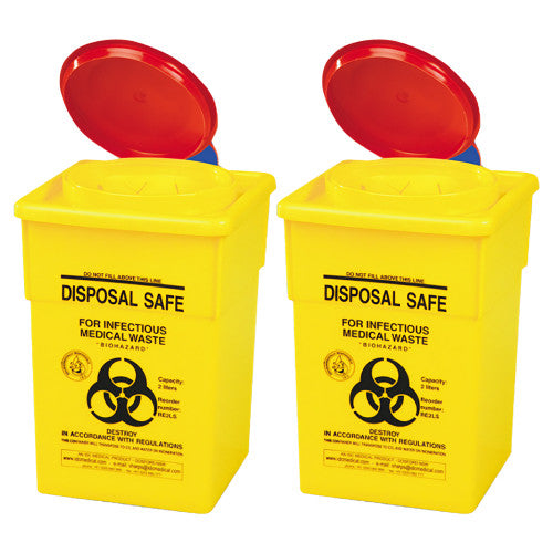 Aerohazard Steel Sharps Safe 2L with 2 x 2L Containers