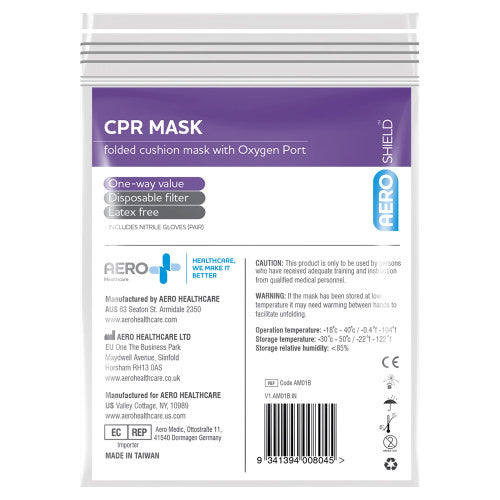 Aeromask CPR Mask in Clear Bag