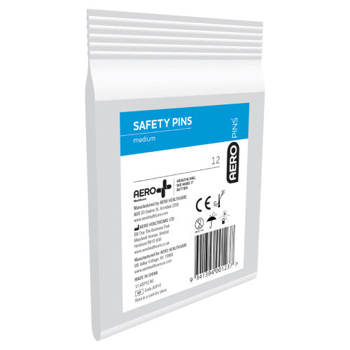 Aeropins Medium Safety Pins Bag of 12 Pack of 500