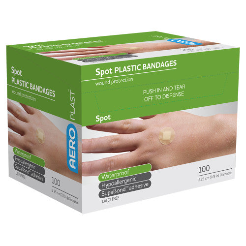 Aeroplast Plastic Spot Dressings 2.25 x 2.25cm Box of 100 Pack of 12