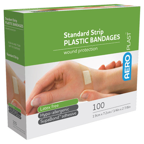 Aeroplast Plastic Standard Strip 7.2 x 1.9cm Box of 100 Pack of 12