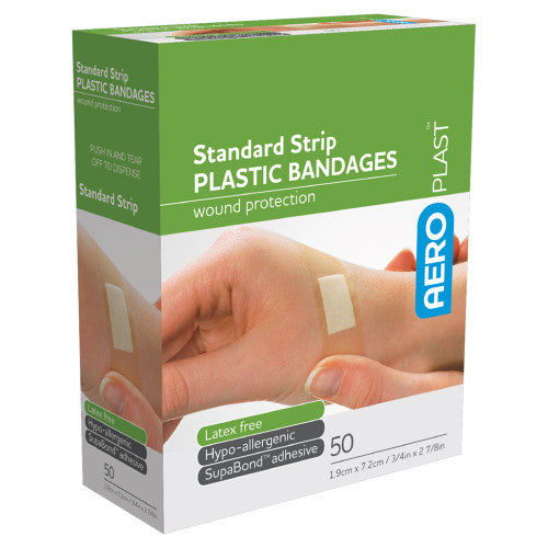 Aeroplast Plastic Standard Strip 7.2 x 1.9cm Box of 50 Pack of 12