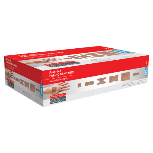 Aeroplast Premium Fabric Assorted Dressings Box of 100 Pack of 12