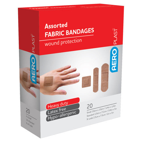 Aeroplast Premium Fabric Assorted Dressings Box of 20 Pack of 6