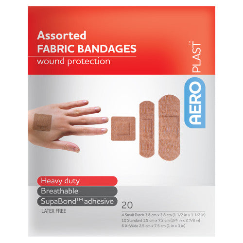 Aeroplast Premium Fabric Assorted Dressings Envelope of 20 Pack of 15