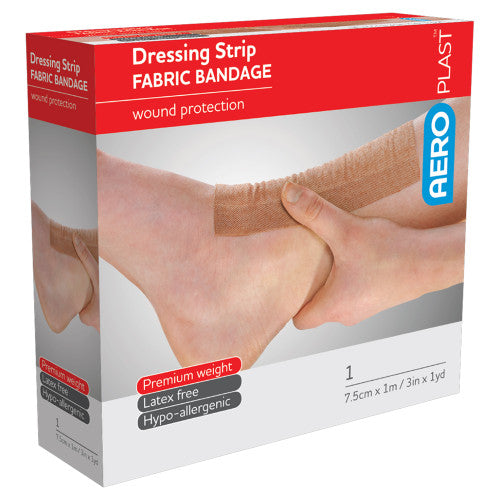 Aeroplast Premium Fabric Dressing Strips 7.5cm x 1m Pack of 12
