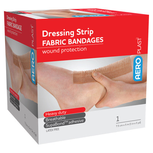 Aeroplast Premium Fabric Dressing Strips 7.5cm x 5m Pack of 4