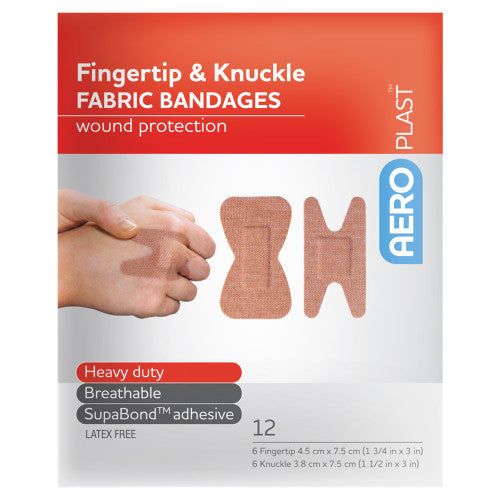 Aeroplast Premium Fabric Fingertip and Knuckle Dressings Envelope of 12 Pack of 15