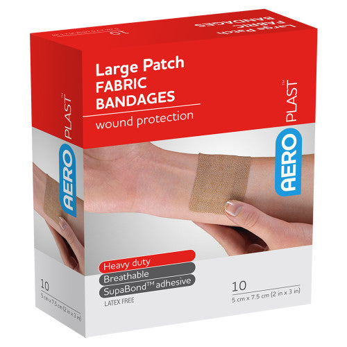 Aeroplast Premium Fabric Large Patch 7.5 x 5cm Box of 10 Pack of 6