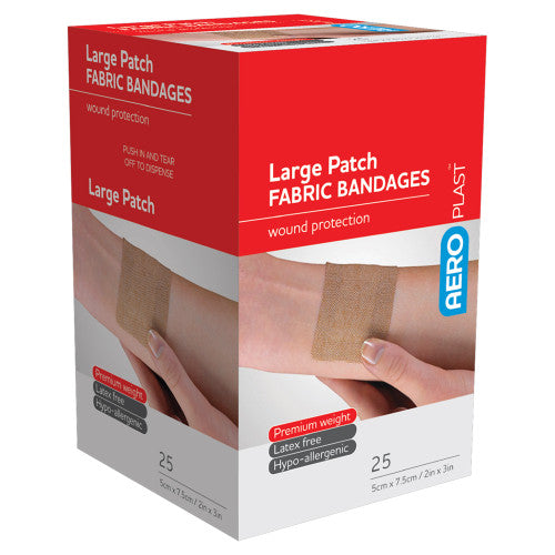 Aeroplast Premium Fabric Large Patch 7.5 x 5cm Box of 25 Pack of 12