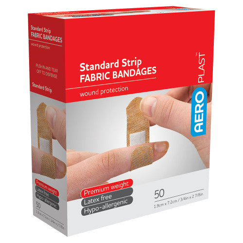 Aeroplast Premium Fabric Standard Strip 7.2 x 1.9cm Box of 50 Pack of 12