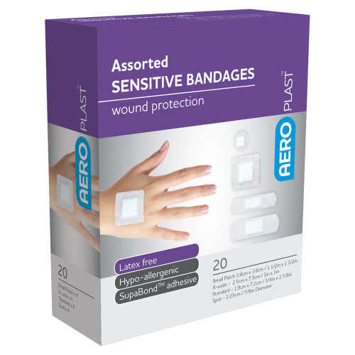 Aeroplast Sensitive Assorted Dressings Box of 20 Pack of 6