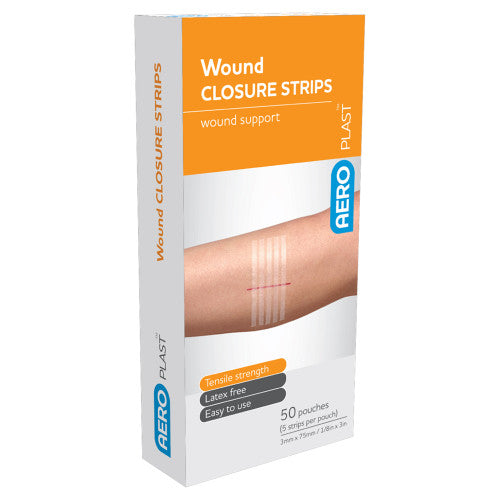 Aeroplast Wound Closure Strips 3 x 75mm Box of 50 (5 Strips per Card)