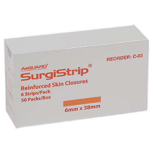 Aeroplast Wound Closure Strips 6 x 38mm Box of 50 (6 Strips per Card)