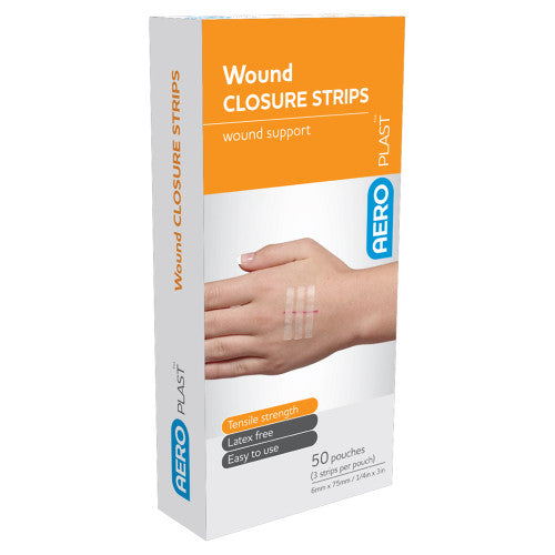 Aeroplast Wound Closure Strips 6 x 75mm Box of 50 (3 Strips per Card)