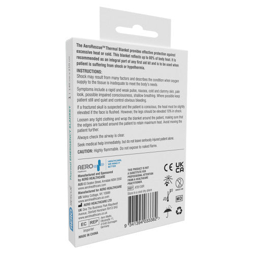 Aerorescue Thermal Blanket 140 x 210cm Box of 1