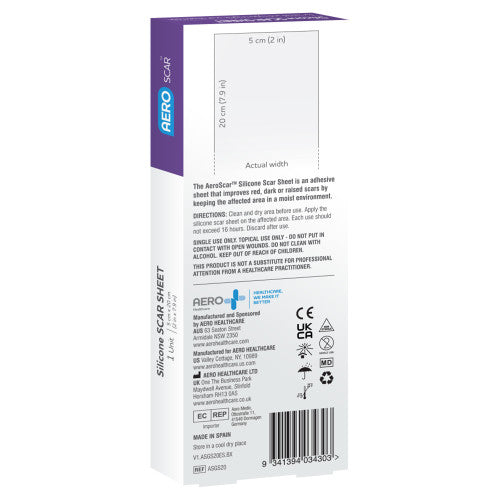 AeroScar Silicone Scar Sheet 5 x 20cm Box of 1