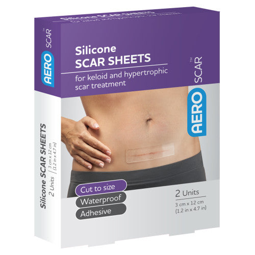 AeroScar Silicone Scar Sheets 3 x 12cm Box of 2