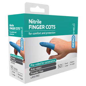 Aeroshield Medium Nitrile Finger Cots Box of 50