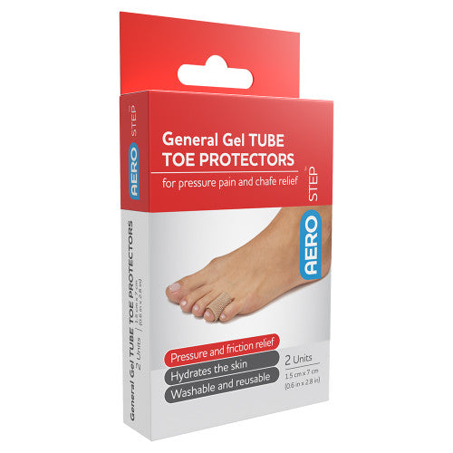 Aerostep Elastic Fabric Gel Toe Tube Pack of 2