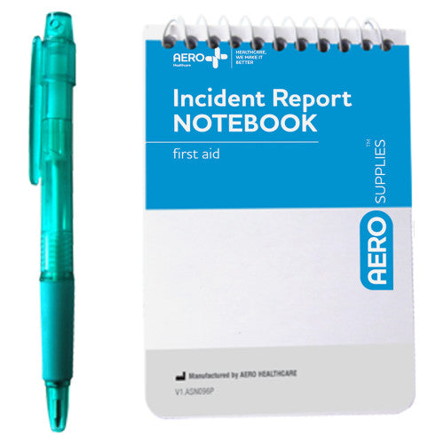 Aerosupplies First Aid Notebook with Pen Pack of 10