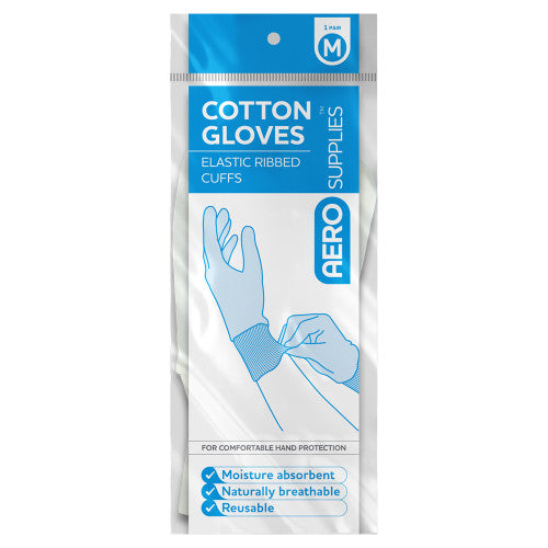AeroSupplies Medium Cotton Gloves Pair