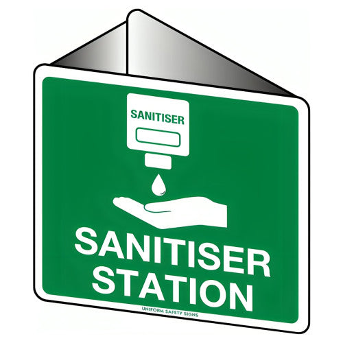 Aerosupplies Off-Wall Poly Hand Sanitiser Station Sign 22.5 x 22.5cm