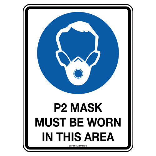 Aerosupplies Poly P2 Mask Sign 30 x 22.5cm
