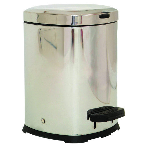 Aerosupplies Stainless Steel Pedal Bin 12L 24.5 x 33 x 41cm H
