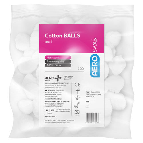 Aeroswab Small Cotton Balls Bag of 100