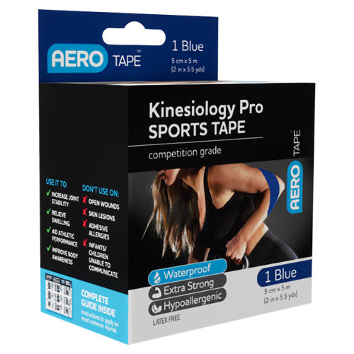 Aerotape Blue Kinesiology Pro Sports Tape 5cm x 5m Pack of 12