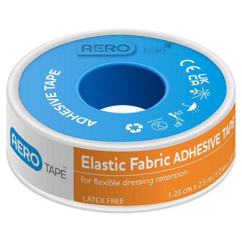 Aerotape Elastic Fabric Adhesive Tape 1.25cm x 2m Pack of 9