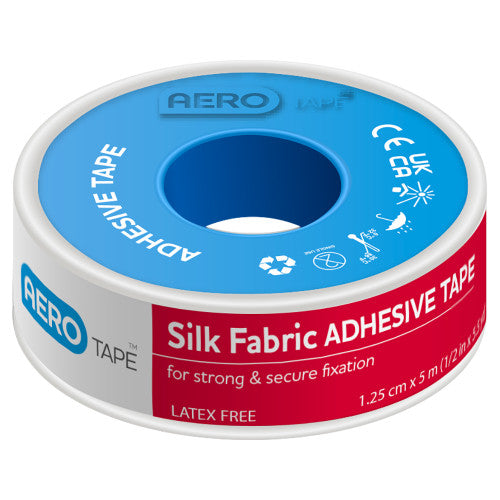 Aerotape Silk Fabric Adhesive Tape 1.25cm x 5m Pack of 9