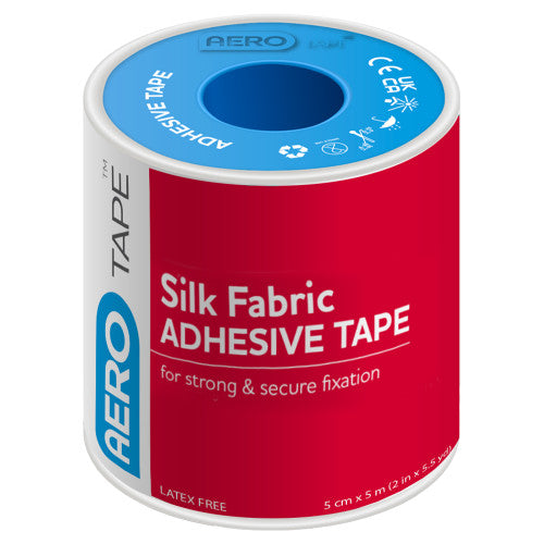 Aerotape Silk Fabric Adhesive Tape 5cm x 5m Pack of 3