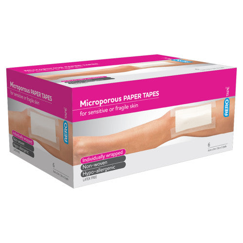 Aerotape White Microporous Paper Tape 5cm x 5m Box of 6