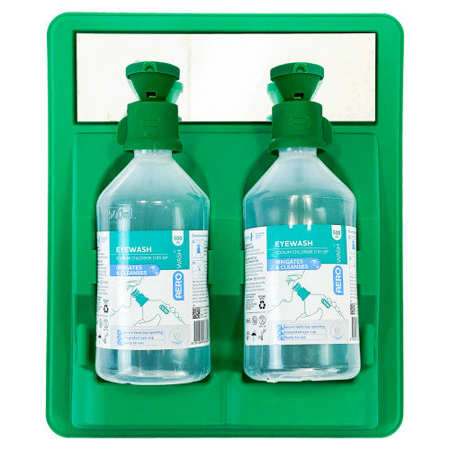AeroWash Eyewash Station 2 x 500ml Bottles