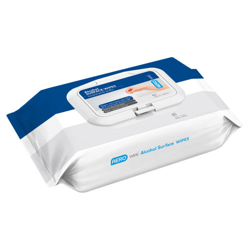 Aerowipe 75% Isopropyl Alcohol Surface Wipes Pouch of 60