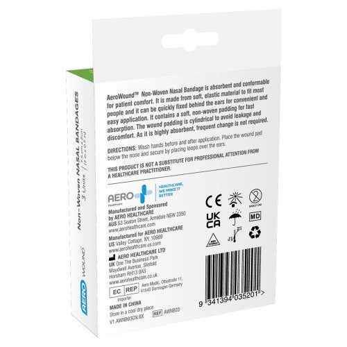 AeroWound Nasal Sling Bandage Box of 3