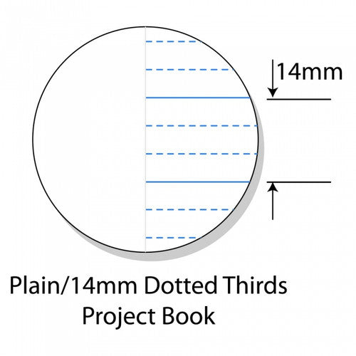 Writer Premium Project Book A4 48 Page Plain Plus 14mm Dotted Thirds Red Margin Balloons Cover Pack 20 — bulk pack of 20