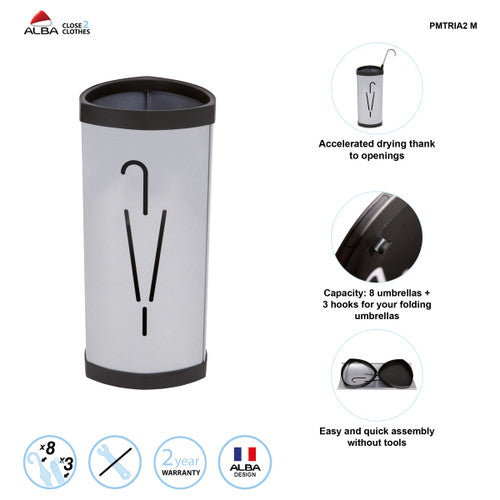 Alba Umbrella Bin Silver