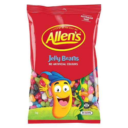 Allens Jelly Beans 1kg Bag Carton of 6 Packs