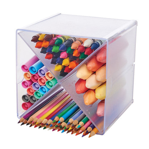 Deflecto Stackable Cube X Divided Clear Organiser