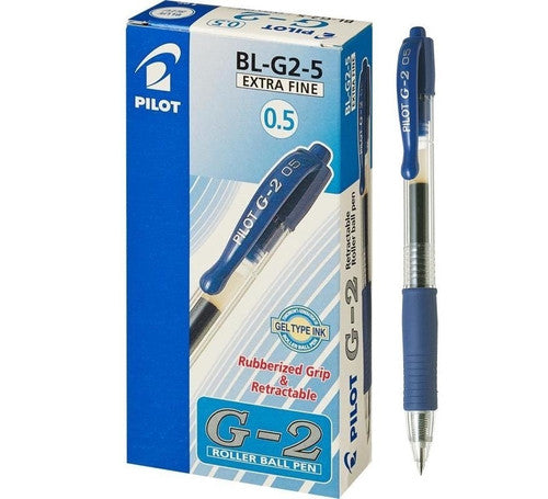 Pilot G-2 Retractable Gel Pen 0.5mm Blue Box of 12
